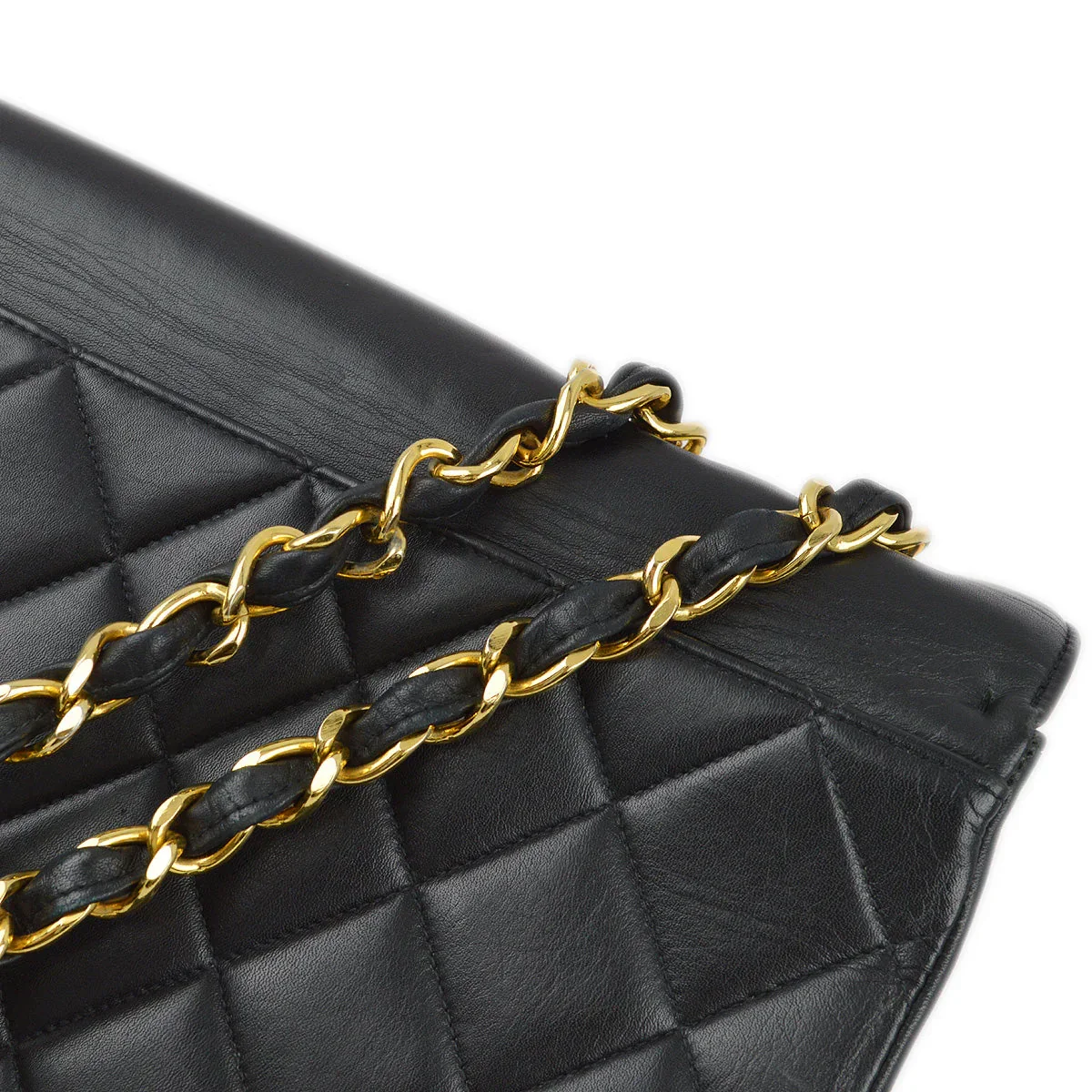 Chanel Black Lambskin Straight Flap Shoulder Bag - Image 7