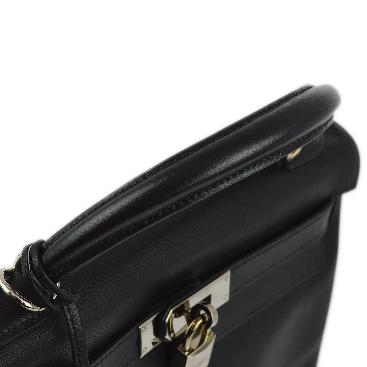 Hermes 2006 Black Evergrain Kelly 32 Retourne - Image 7