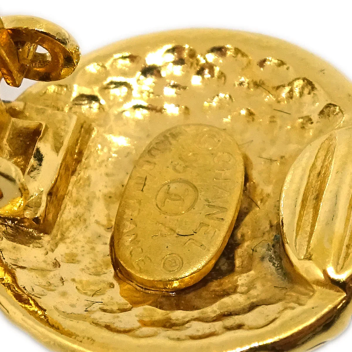 Chanel Gold Dangle Earrings Clip-On 95A - Image 4