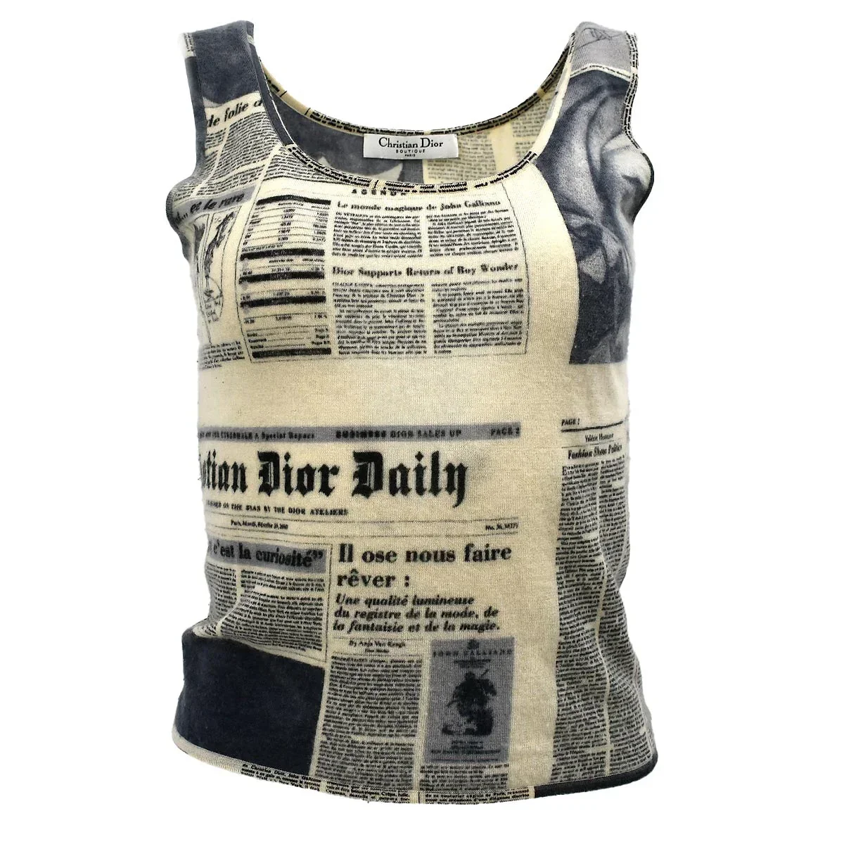 Christian Dior Newspaper Top Bolero Set Beige - Image 3