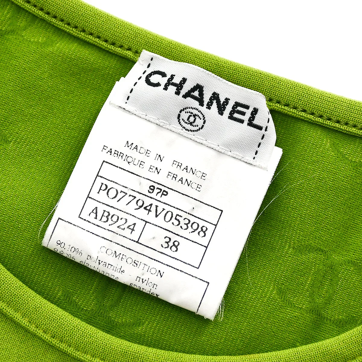 Chanel Cropped T-shirt Green 97P #38 - Image 8