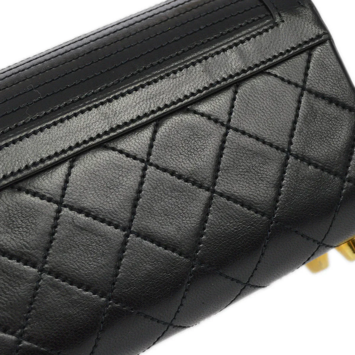 Chanel * 1986-1988 Black Lambskin Handbag - Image 6