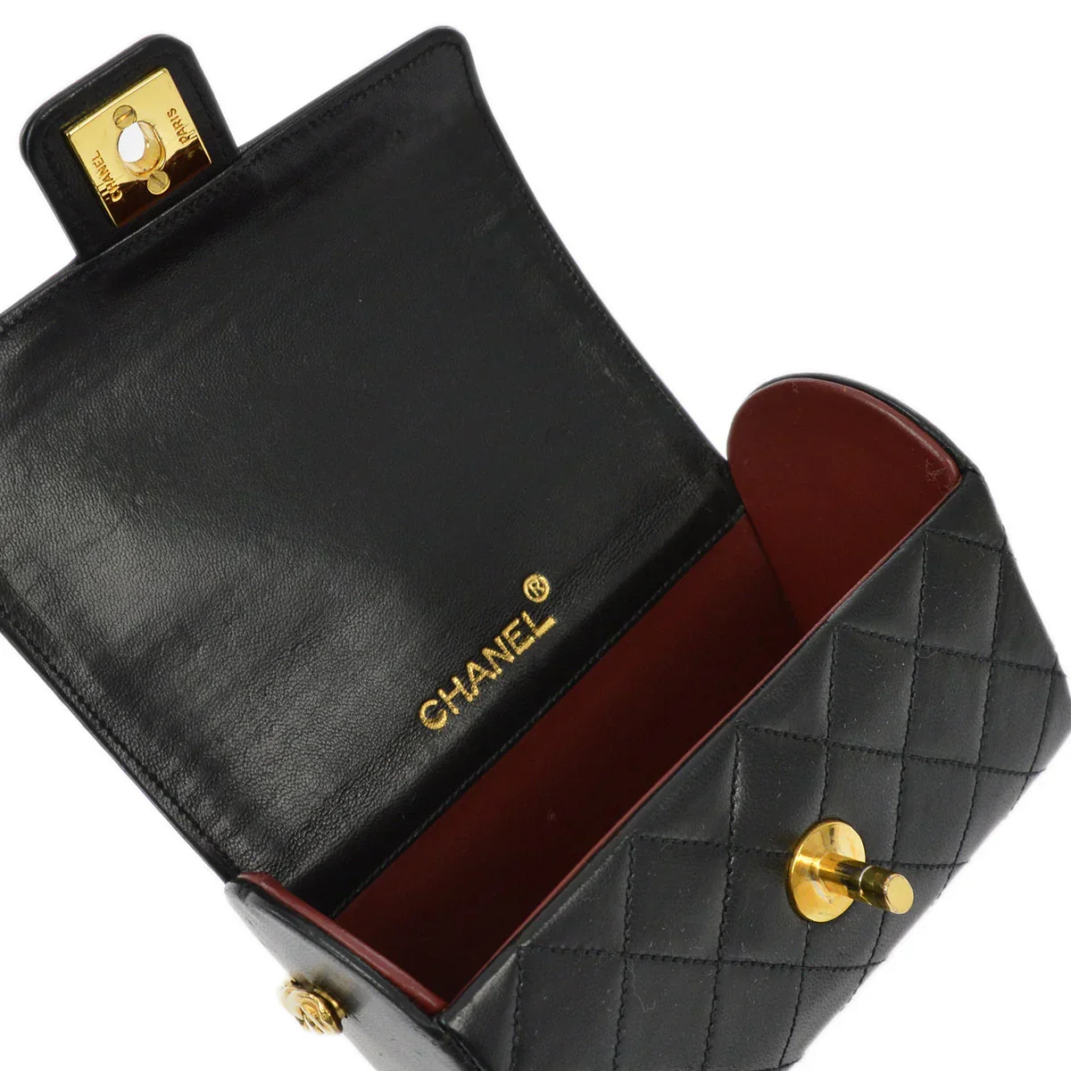 Chanel * 1986-1988 Black Lambskin Handbag - Image 7