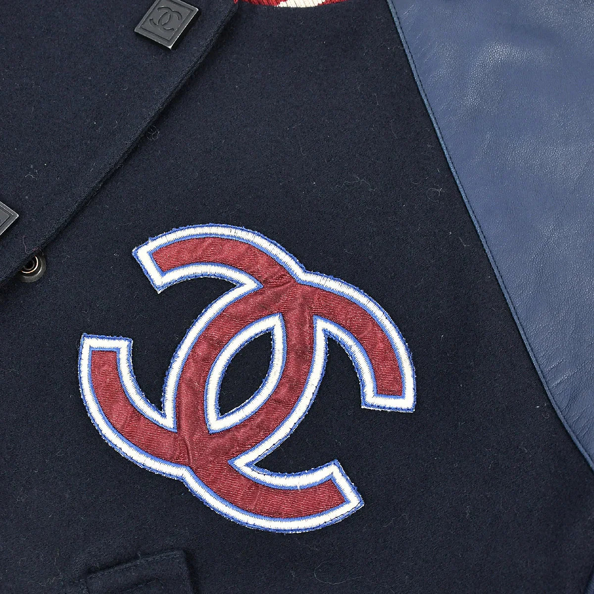 Chanel Spring Letterman Bomber Jacket Navy 04P #38 - Image 4