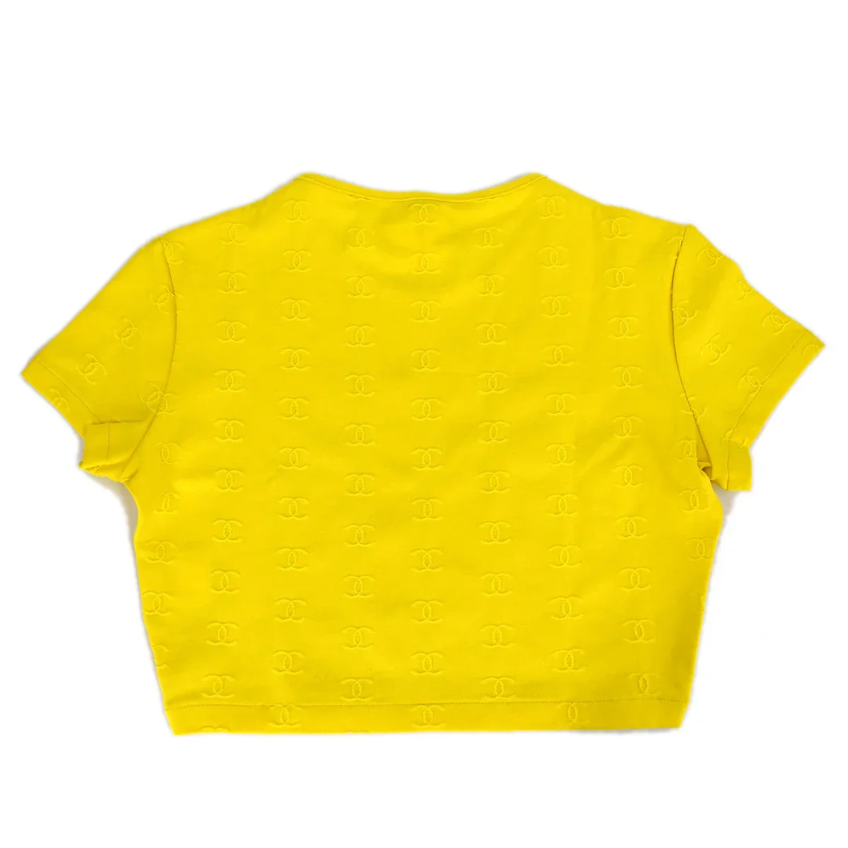 Chanel Cropped T-shirt Top Yellow 97P #40 - Image 2