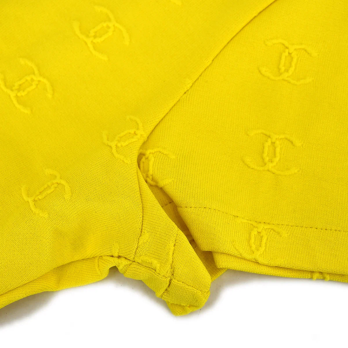 Chanel Cropped T-shirt Top Yellow 97P #40 - Image 3