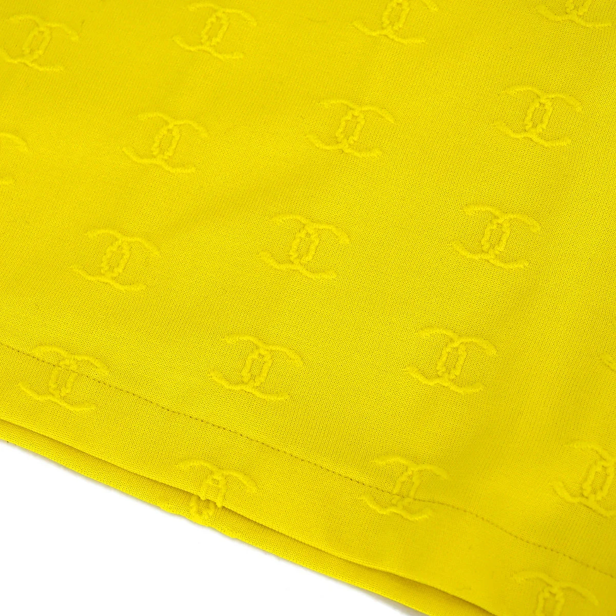 Chanel Cropped T-shirt Top Yellow 97P #40 - Image 5