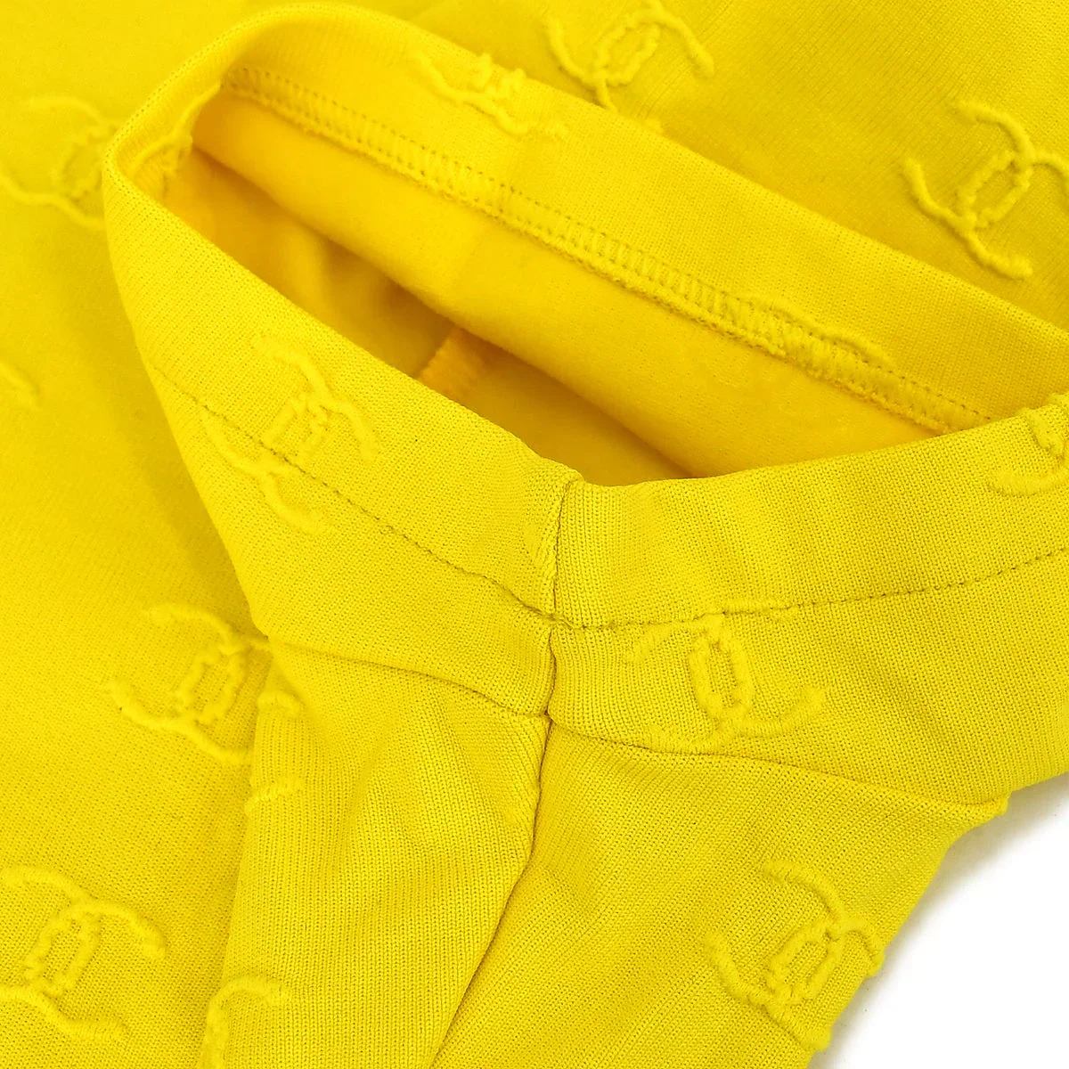 Chanel Cropped T-shirt Top Yellow 97P #40 - Image 7