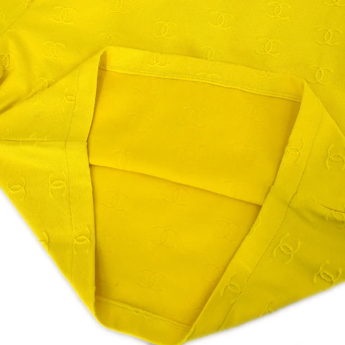 Chanel Cropped T-shirt Top Yellow 97P #40 - Image 8