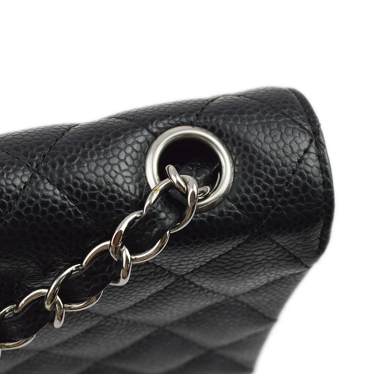 Chanel 2005-2006 Black Caviar East West Shoulder Bag - Image 10