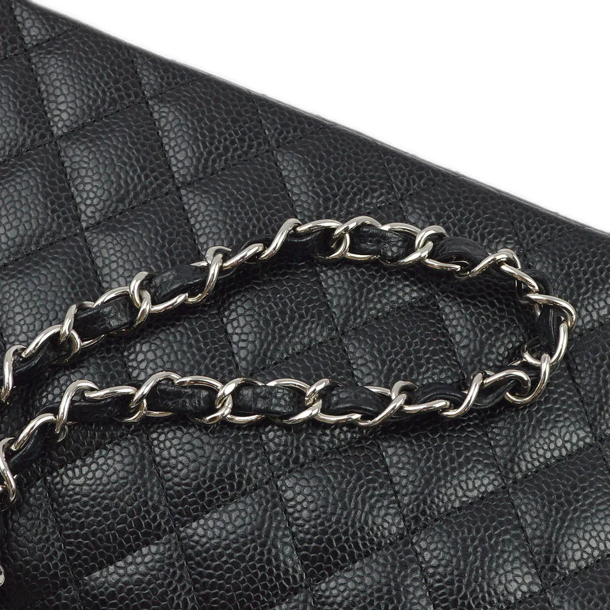 Chanel 2005-2006 Black Caviar East West Shoulder Bag - Image 6