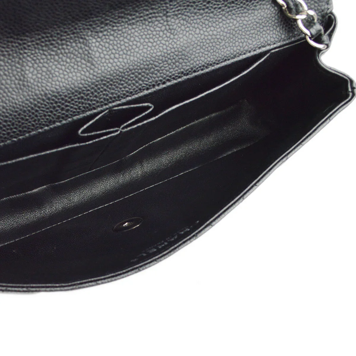 Chanel 2005-2006 Black Caviar East West Shoulder Bag - Image 8
