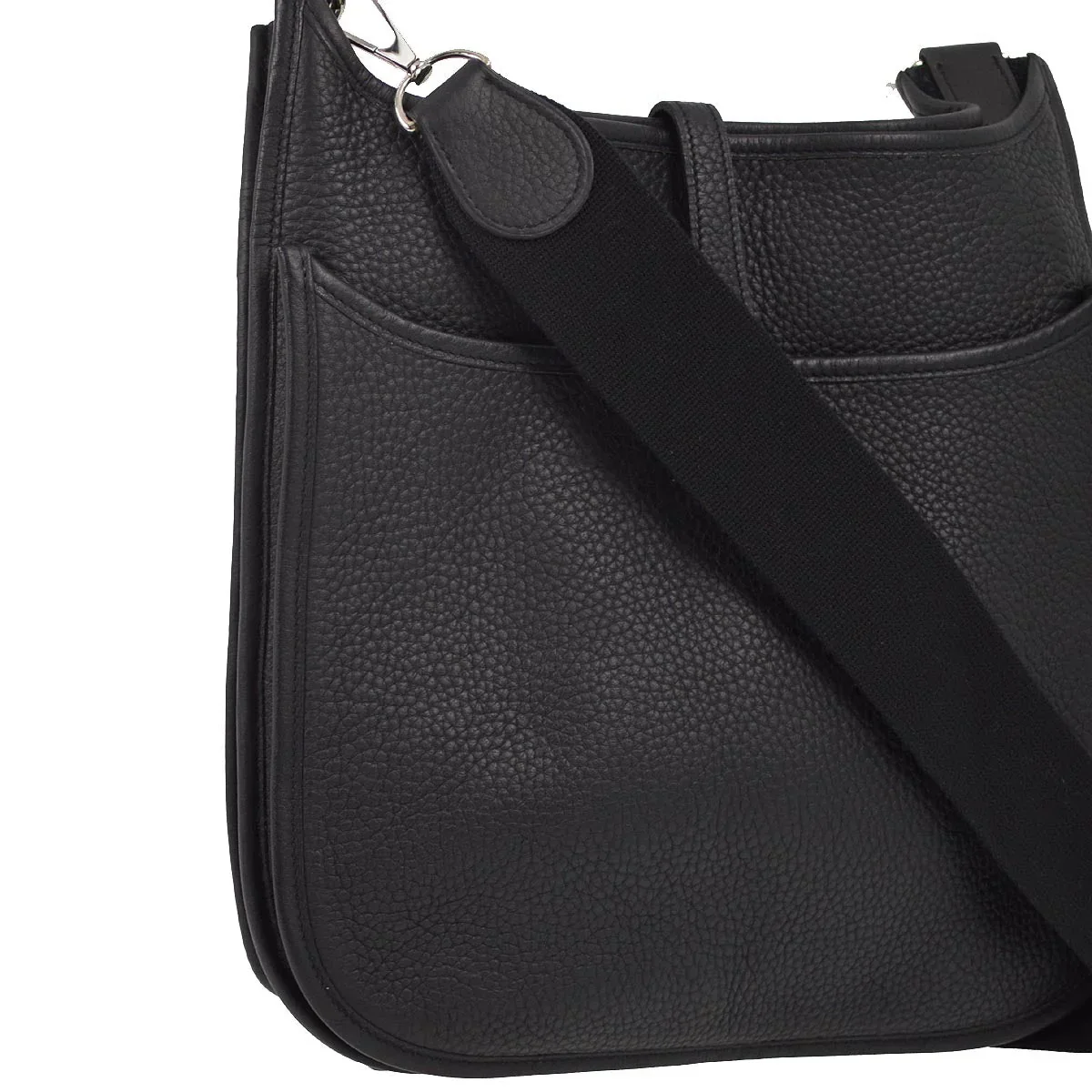Hermes 2006 Black Clemence Evelyne II 41 TGM Shoulder Bag - Image 3
