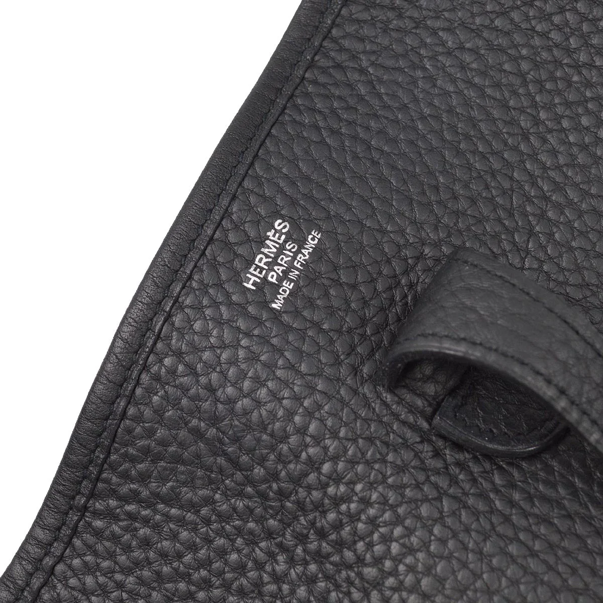 Hermes 2006 Black Clemence Evelyne II 41 TGM Shoulder Bag - Image 8