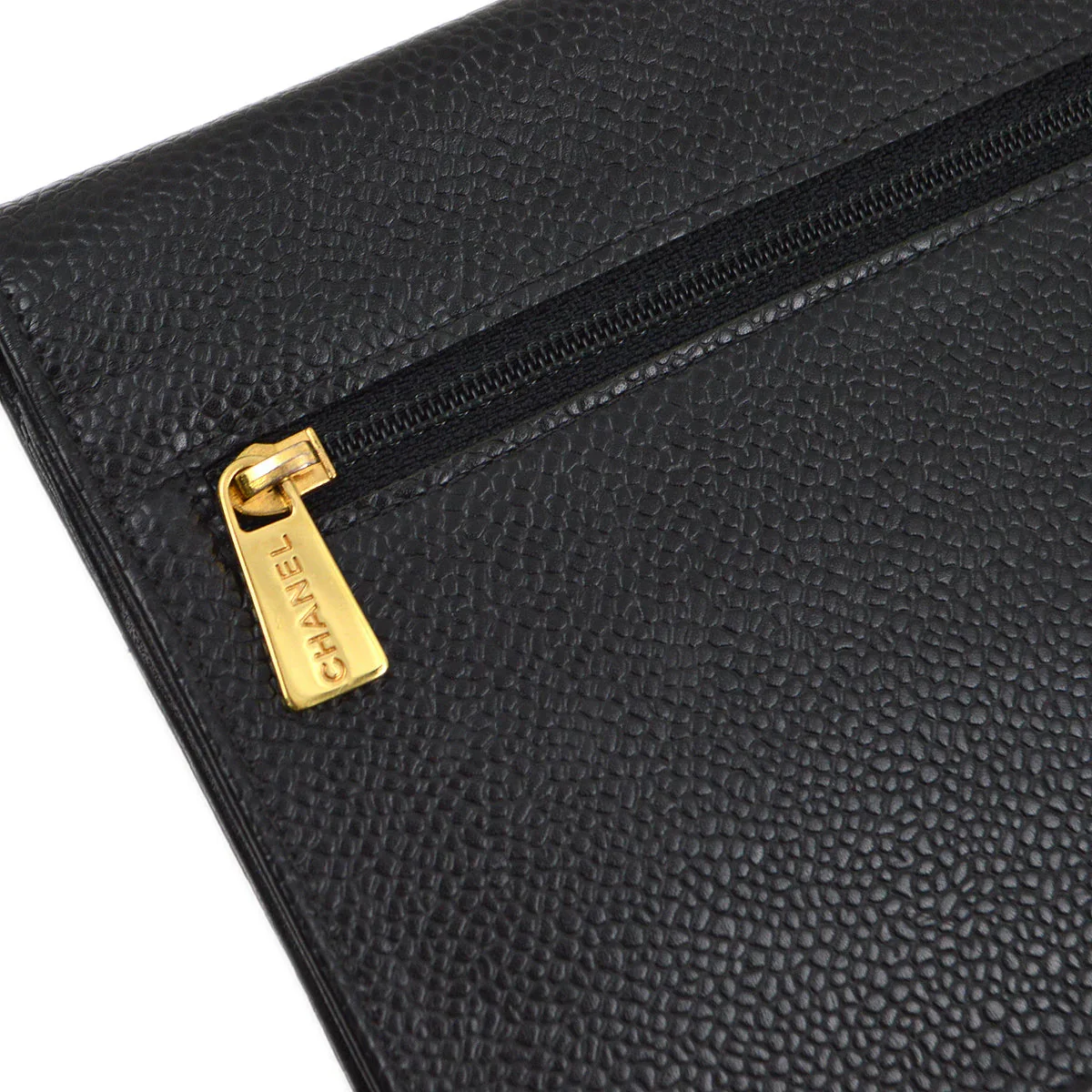 Chanel 2000-2001 Black Caviar WOC Chain Shoulder Wallet Bag - Image 3