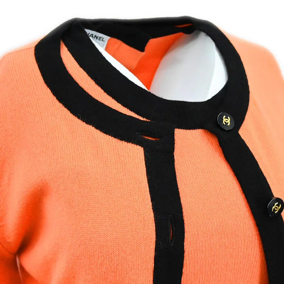 Chanel Set Cardigan Short Sleeve Dress Orange 95A #38 - Image 4