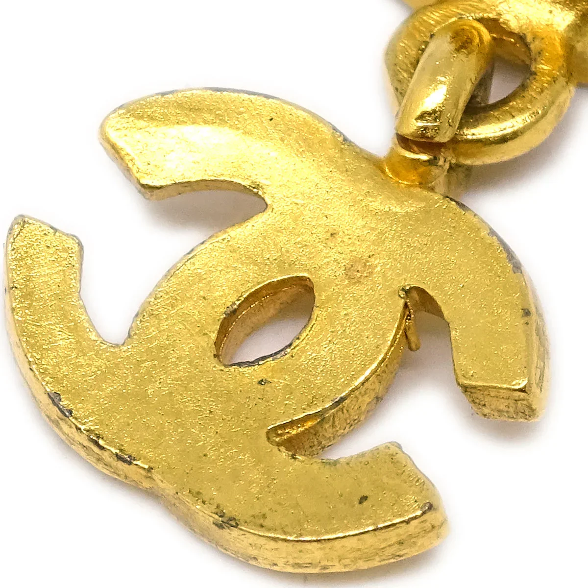 Chanel Dangle Earrings Clip-On Gold Shell 95A - Image 4