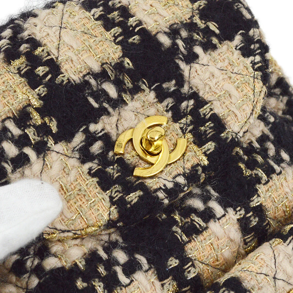 Chanel 1991-1994 Beige Tweed Duma Backpack Large - Image 7