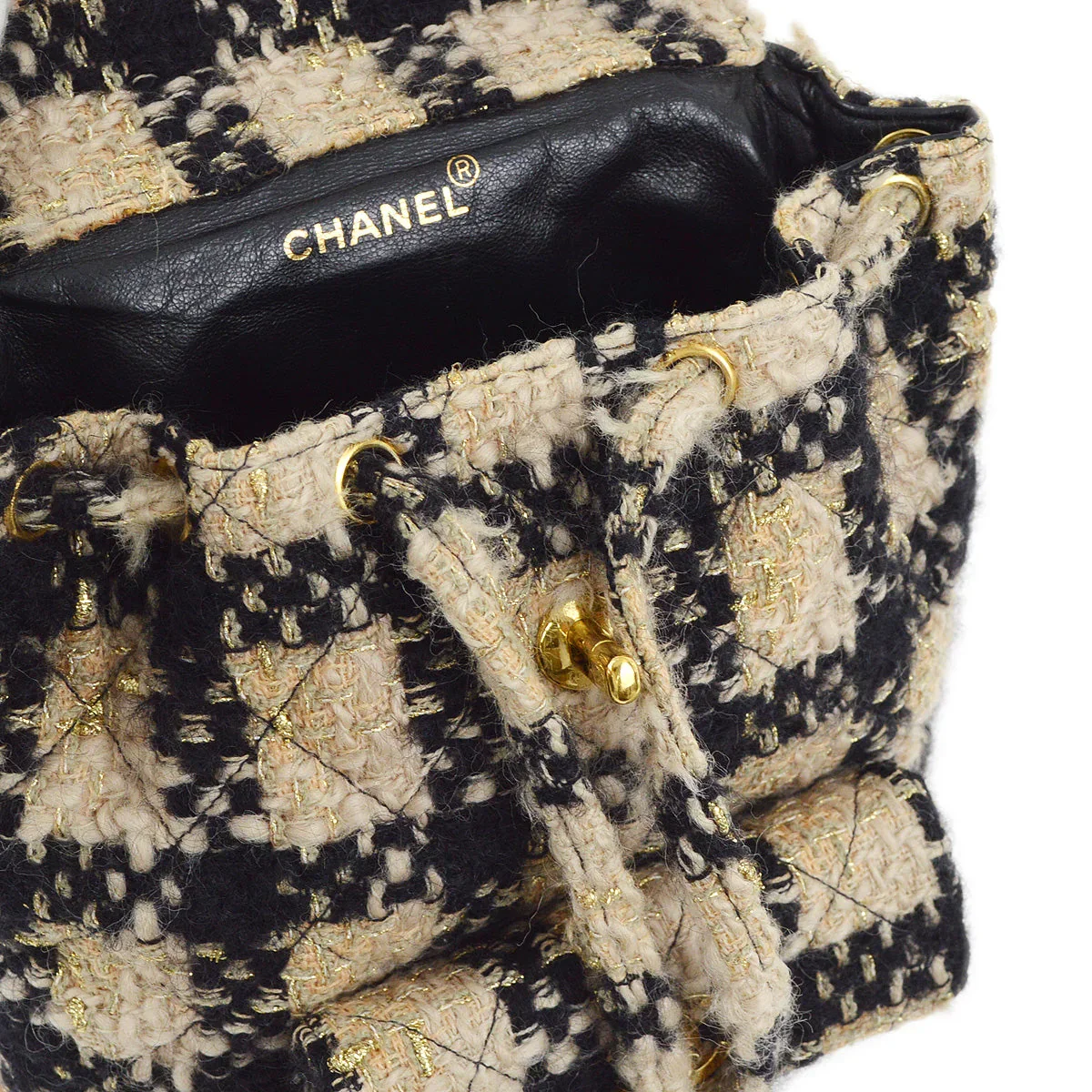 Chanel 1991-1994 Beige Tweed Duma Backpack Large - Image 8