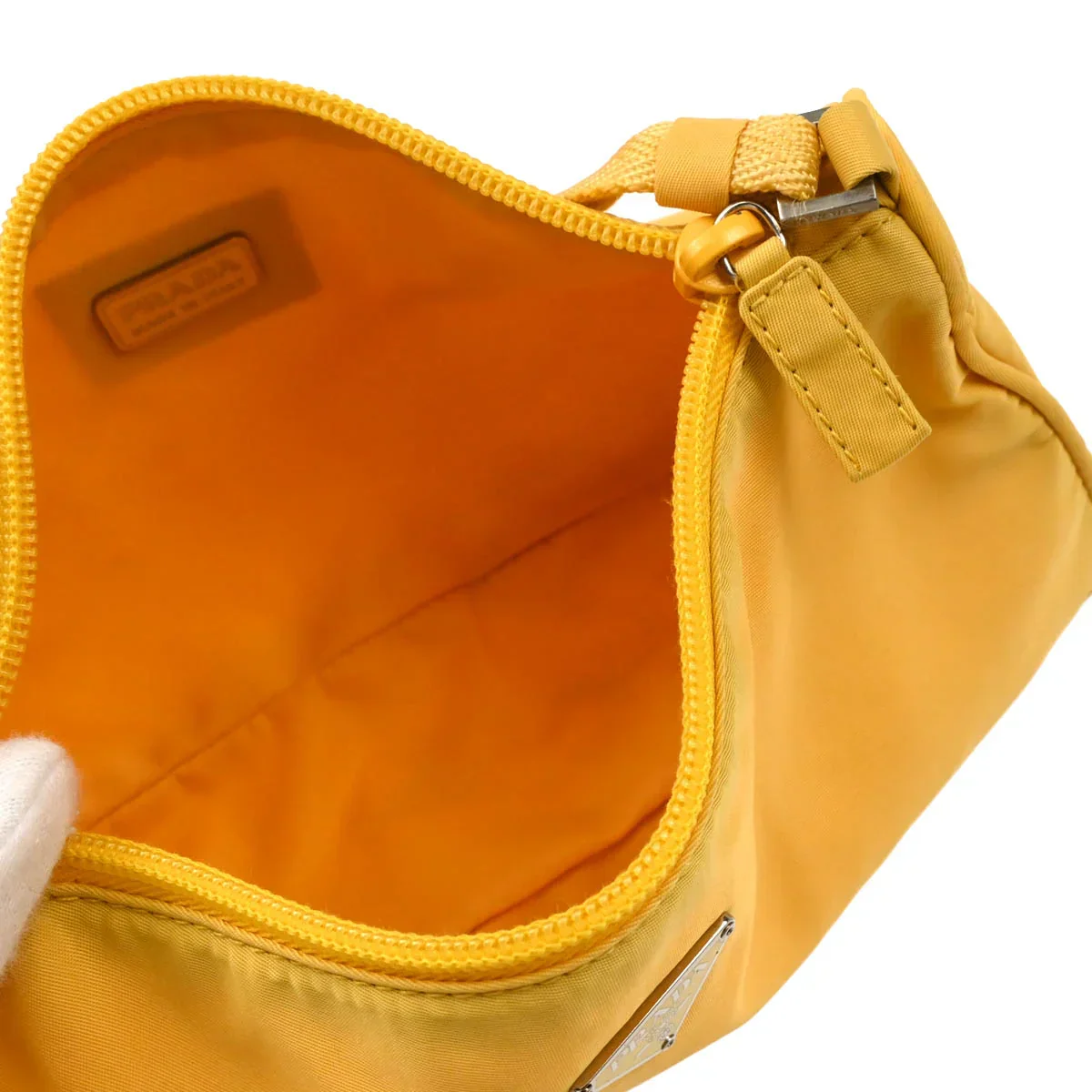 Prada Yellow Nylon Handbag - Image 4