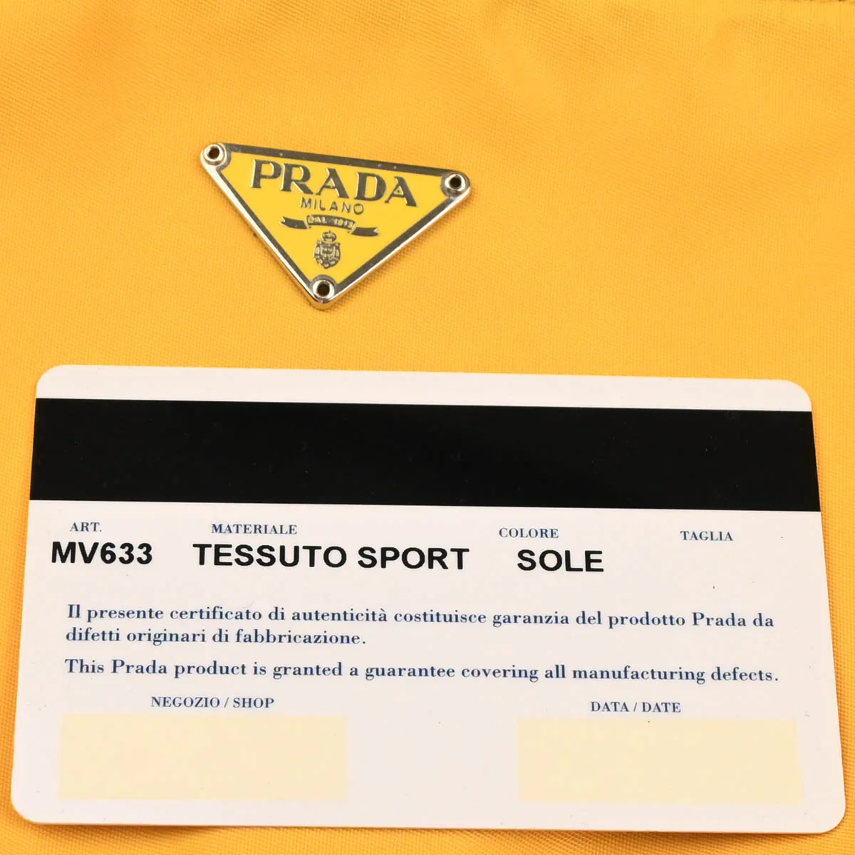 Prada Yellow Nylon Handbag - Image 9