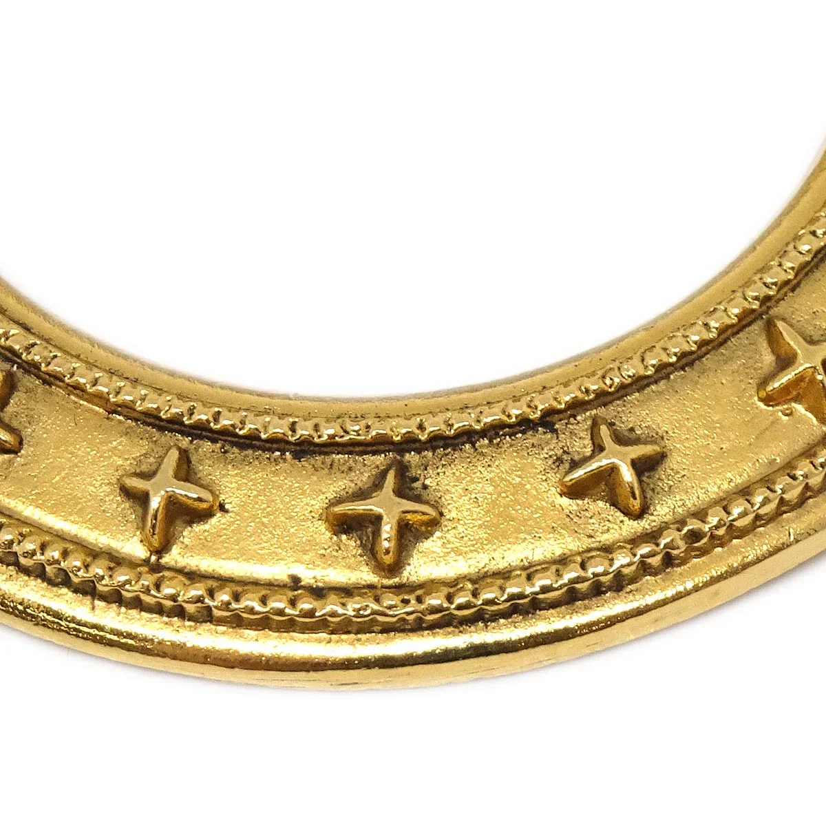 Chanel Dangle Hoop Earrings Clip-On Gold - Image 2