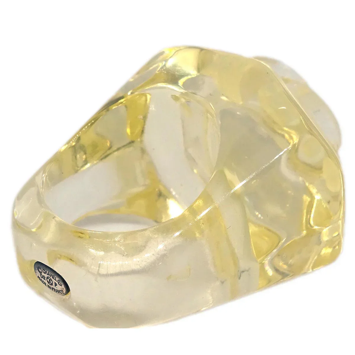 Chanel Ring Clear Acrylic #53 #13 02P - Image 2