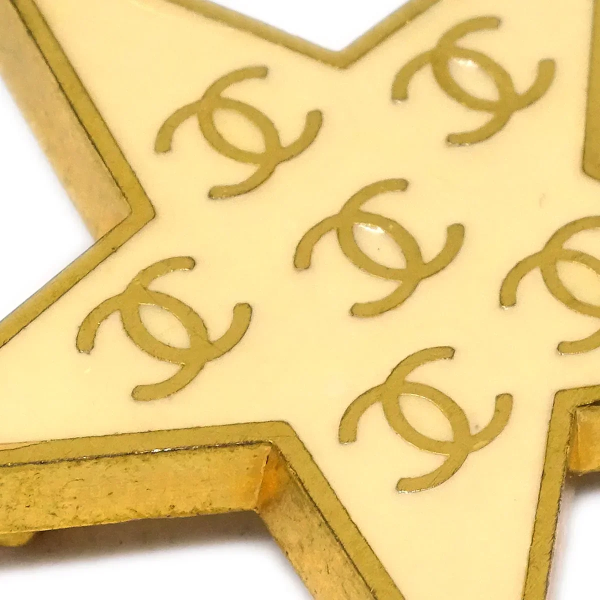 Chanel Star Brooch Pin White 01P - Image 2