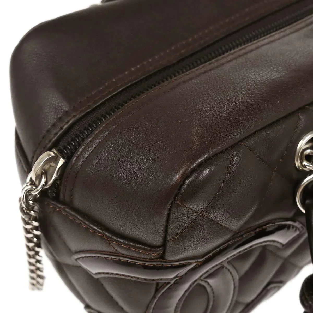 Chanel 2005-2006 Brown Calfskin Cambon Ligne Handbag - Image 10