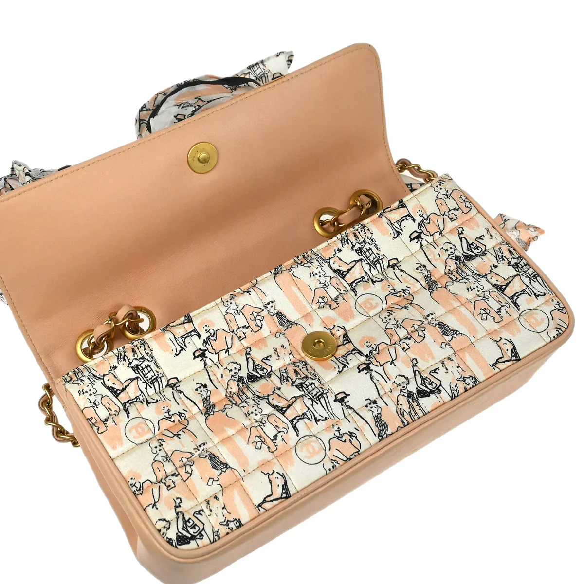 Chanel 2003-2004 Pink Satin Chain Shoulder Bag - Image 5