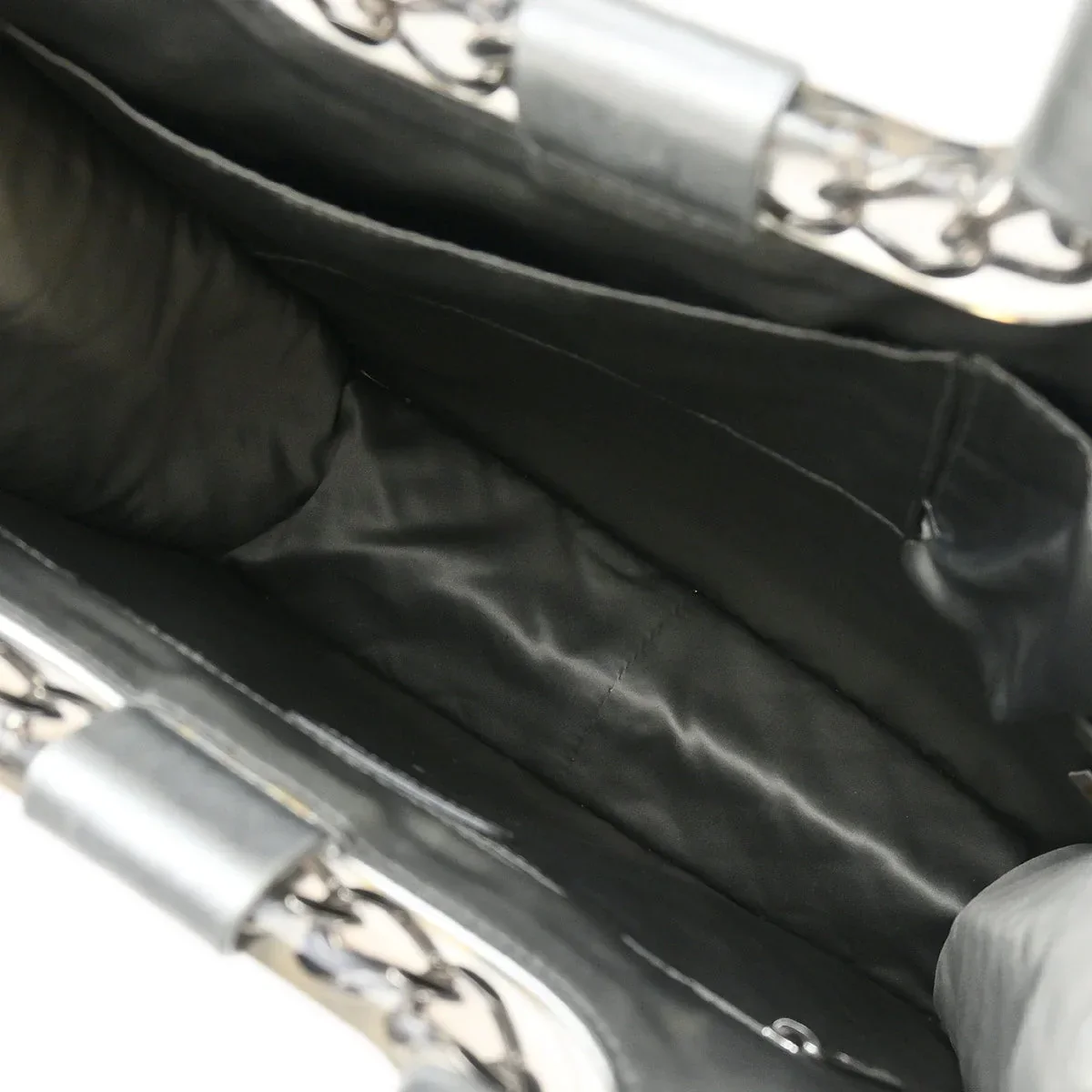 Chanel 2006-2008 Silver Vinyl Ice Cube Tote 2way Shoulder Handbag - Image 7