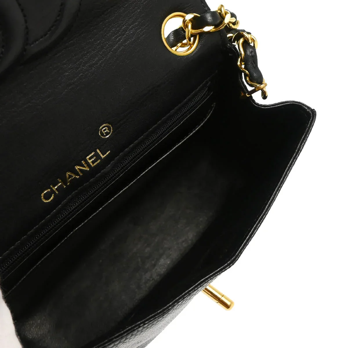 Chanel * 1989-1991 Black Lizard Shoulder Bag - Image 4