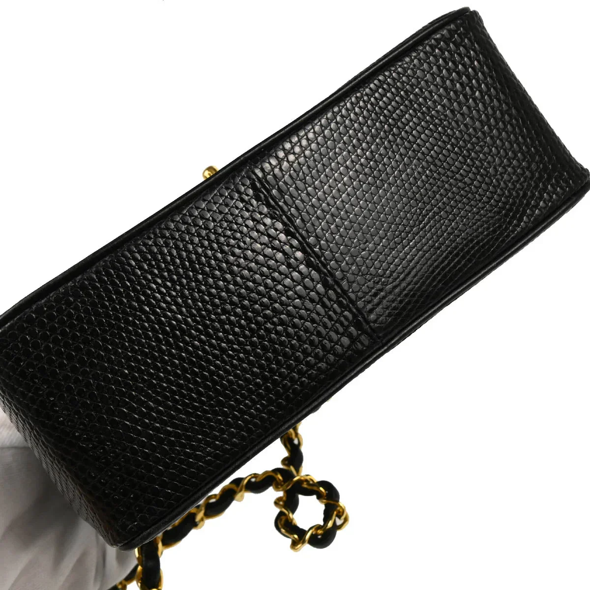 Chanel * 1989-1991 Black Lizard Shoulder Bag - Image 5