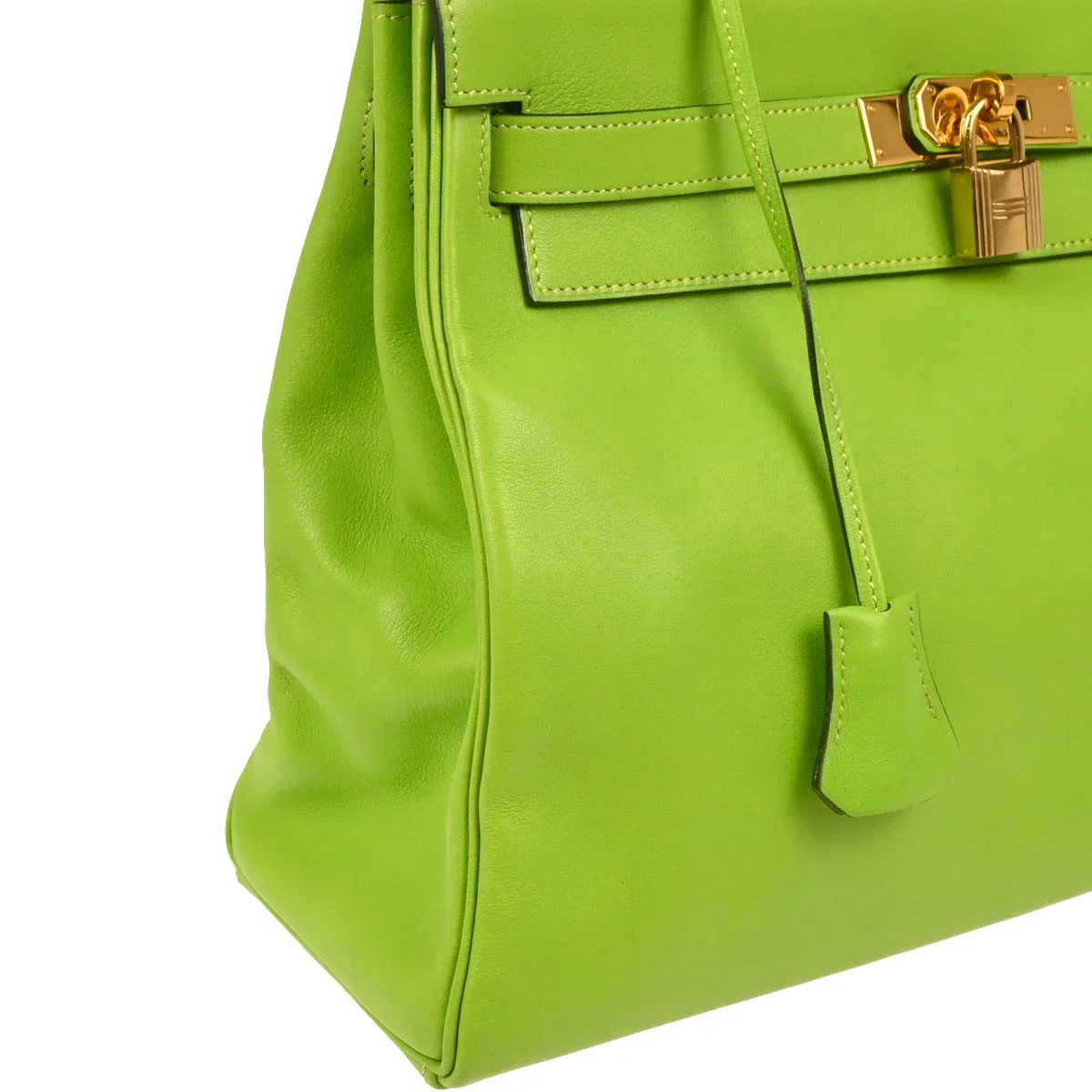 Hermes 1996 Apple Green Gulliver Kelly 32 Retourne 2way Shoulder Handbag - Image 4