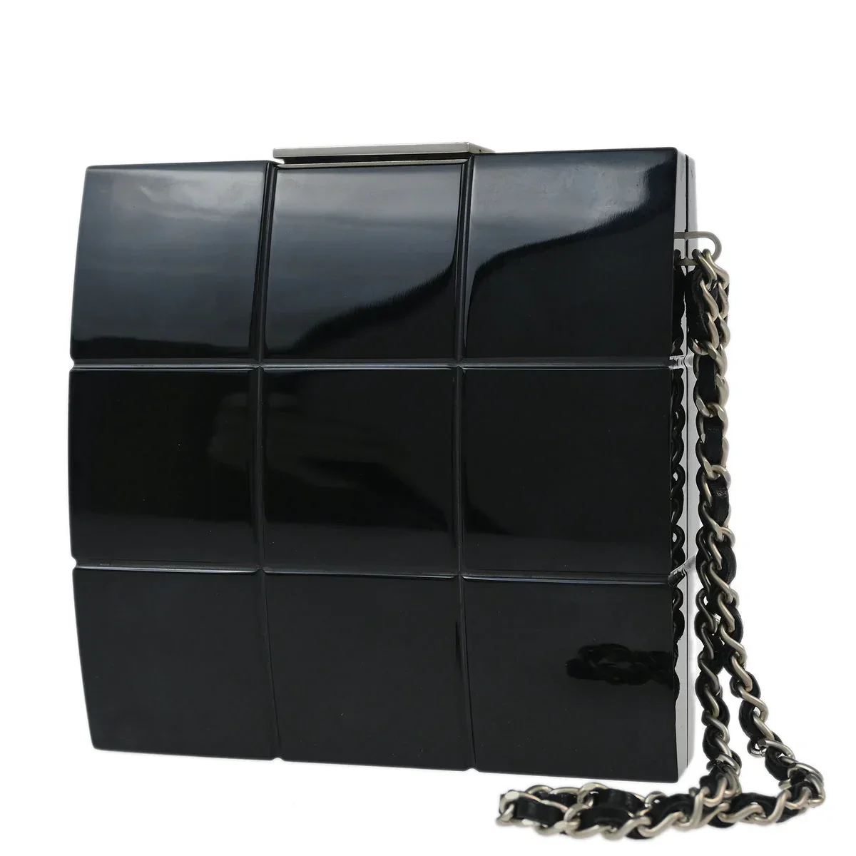 Chanel 2001-2003 Black Plexiglass Choco Bar Minaudiere Clutch Bag - Image 2