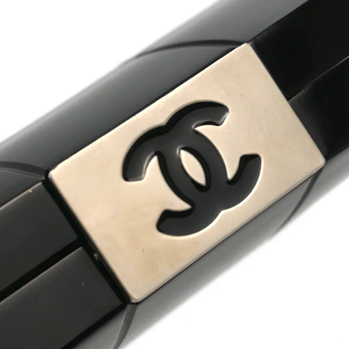 Chanel 2001-2003 Black Plexiglass Choco Bar Minaudiere Clutch Bag - Image 4