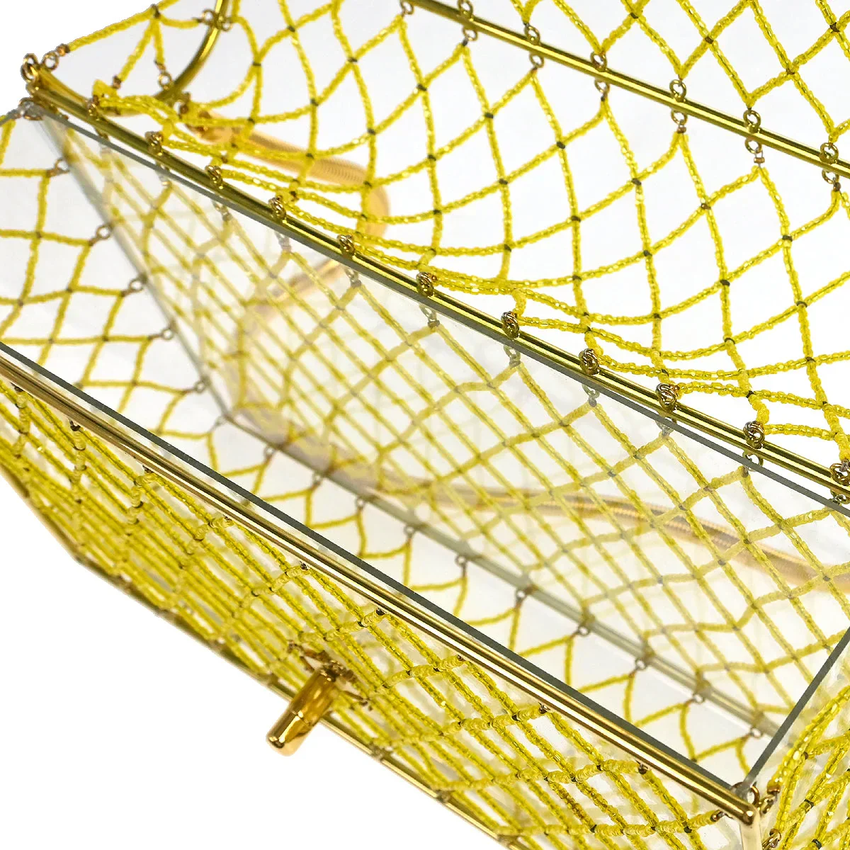 Chanel * Clear Cage Bag in Lucite with Beading, Gold Tone Frame and Chain Strap - Image 9