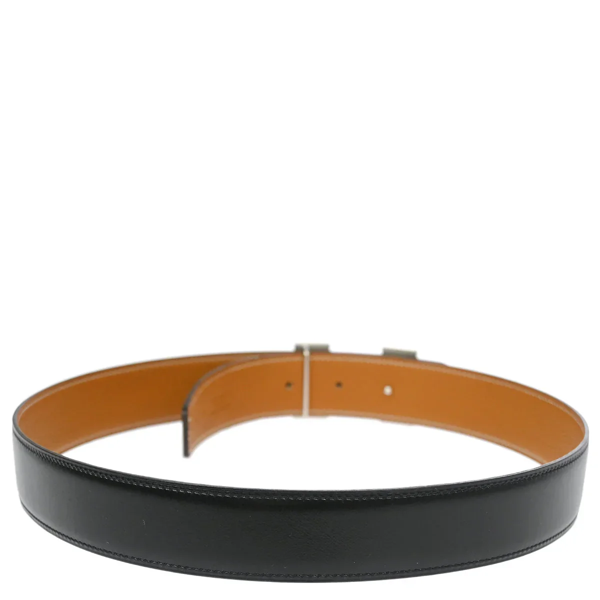 Hermes Black Box Calf Constance Reversible Belt #75 Small Good - Image 2