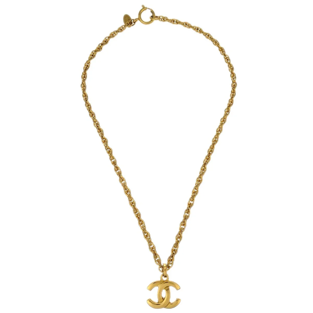 Chanel Gold CC Chain Pendant Necklace - Image 2