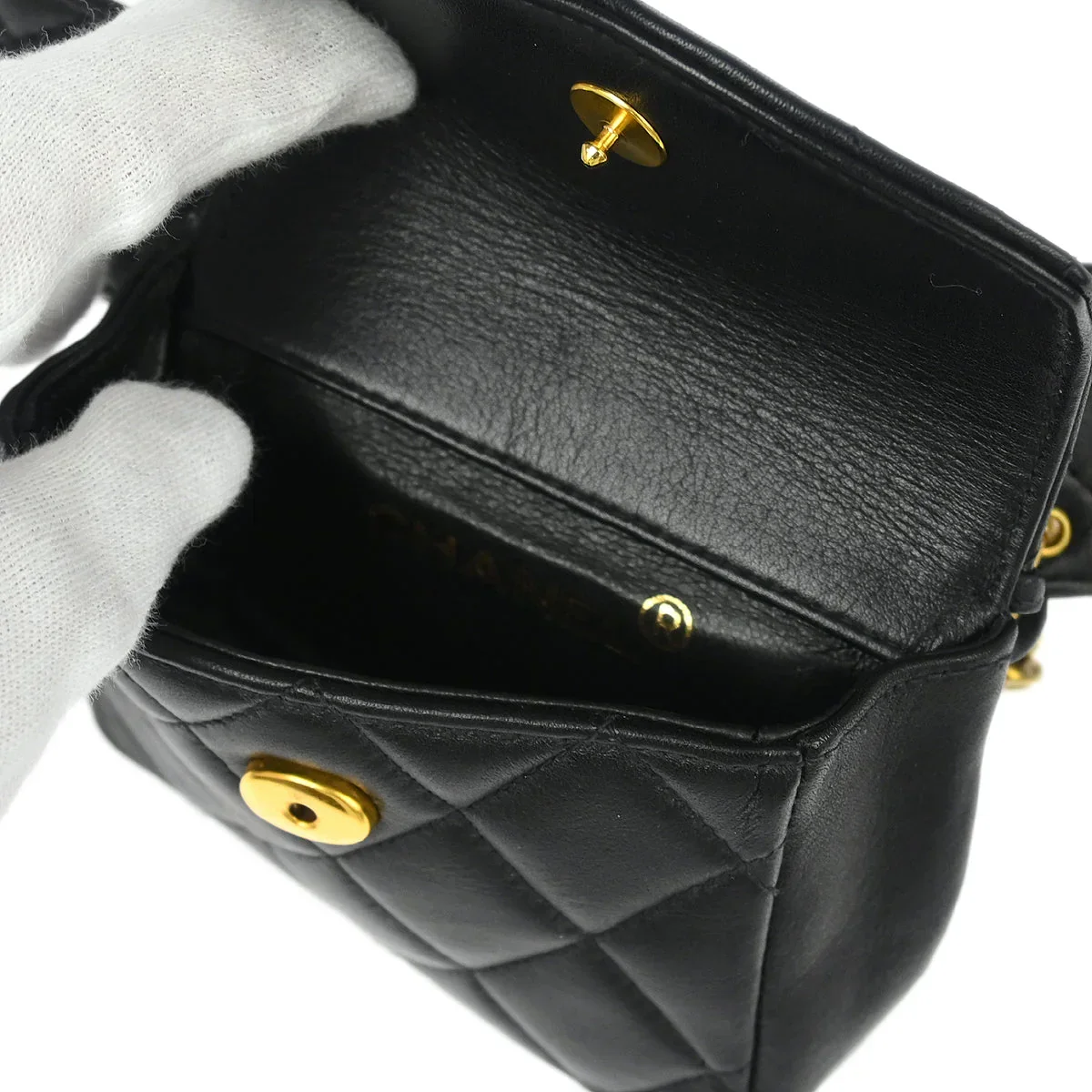 Chanel Black Lambskin Classic Flap Micro Bum Belt Bag 94A - Image 4