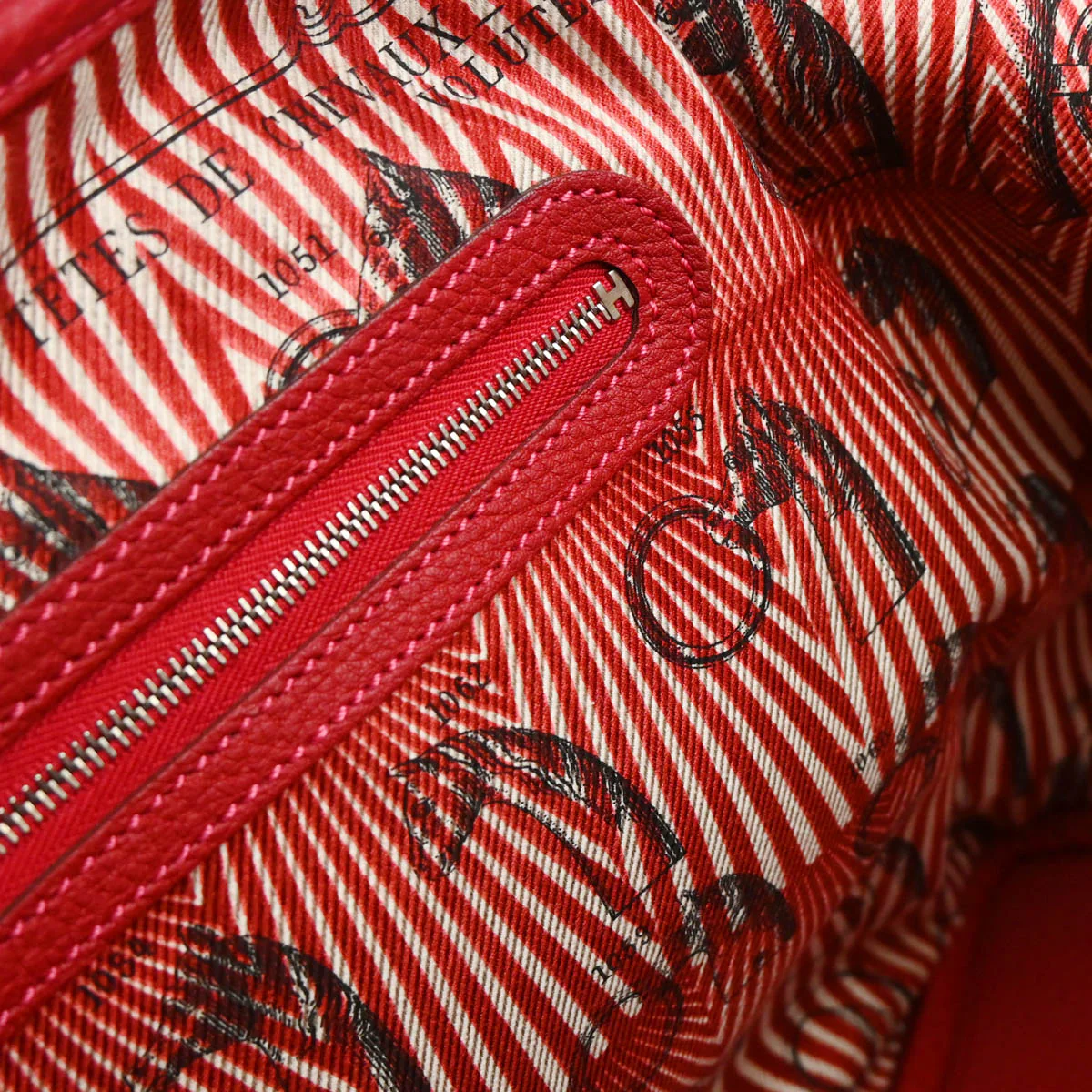 Hermes 2016 Rouge Vif Negonda Garden Party 36 PM Tote Handbag - Image 9