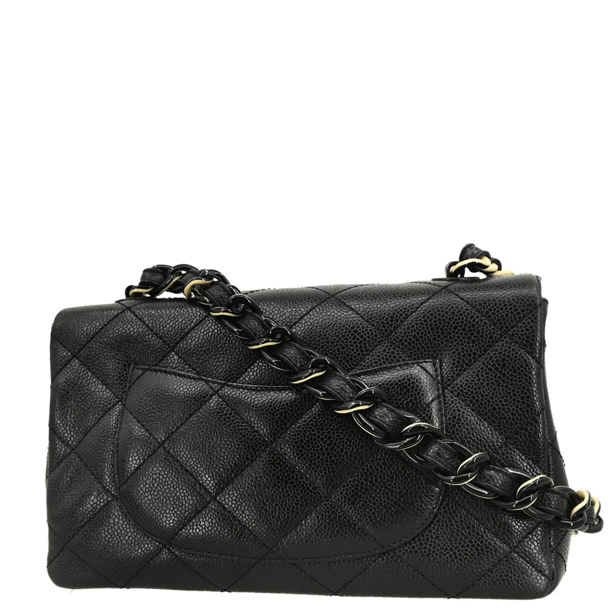 Chanel 1996-1997 Black Caviar Single Flap Shoulder Bag - Image 2