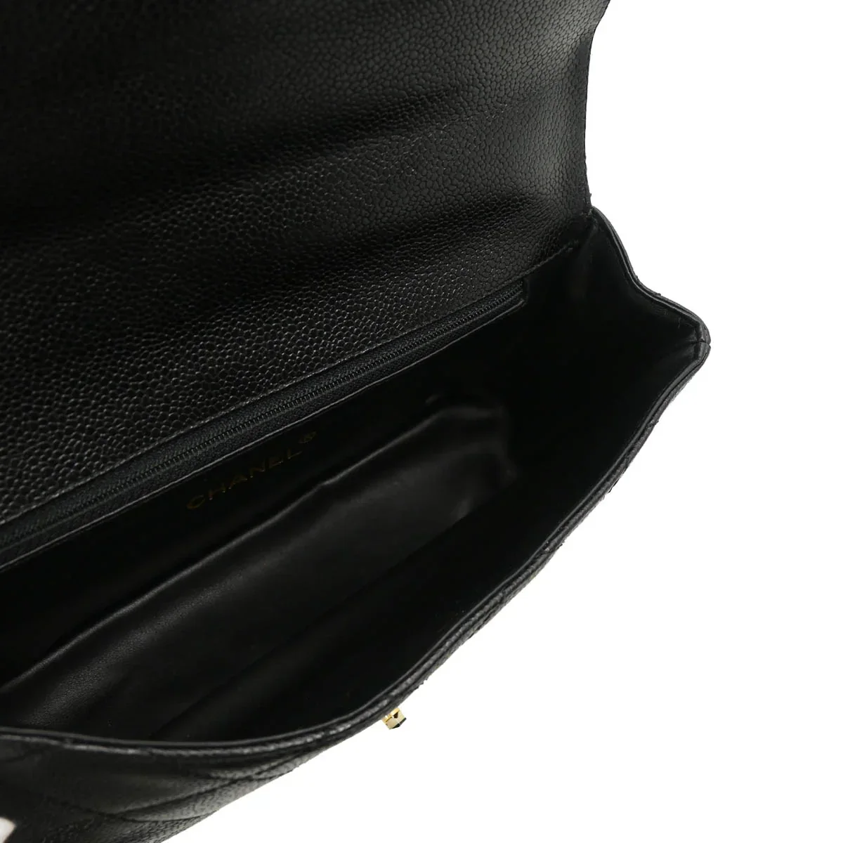 Chanel 1996-1997 Black Caviar Single Flap Shoulder Bag - Image 4