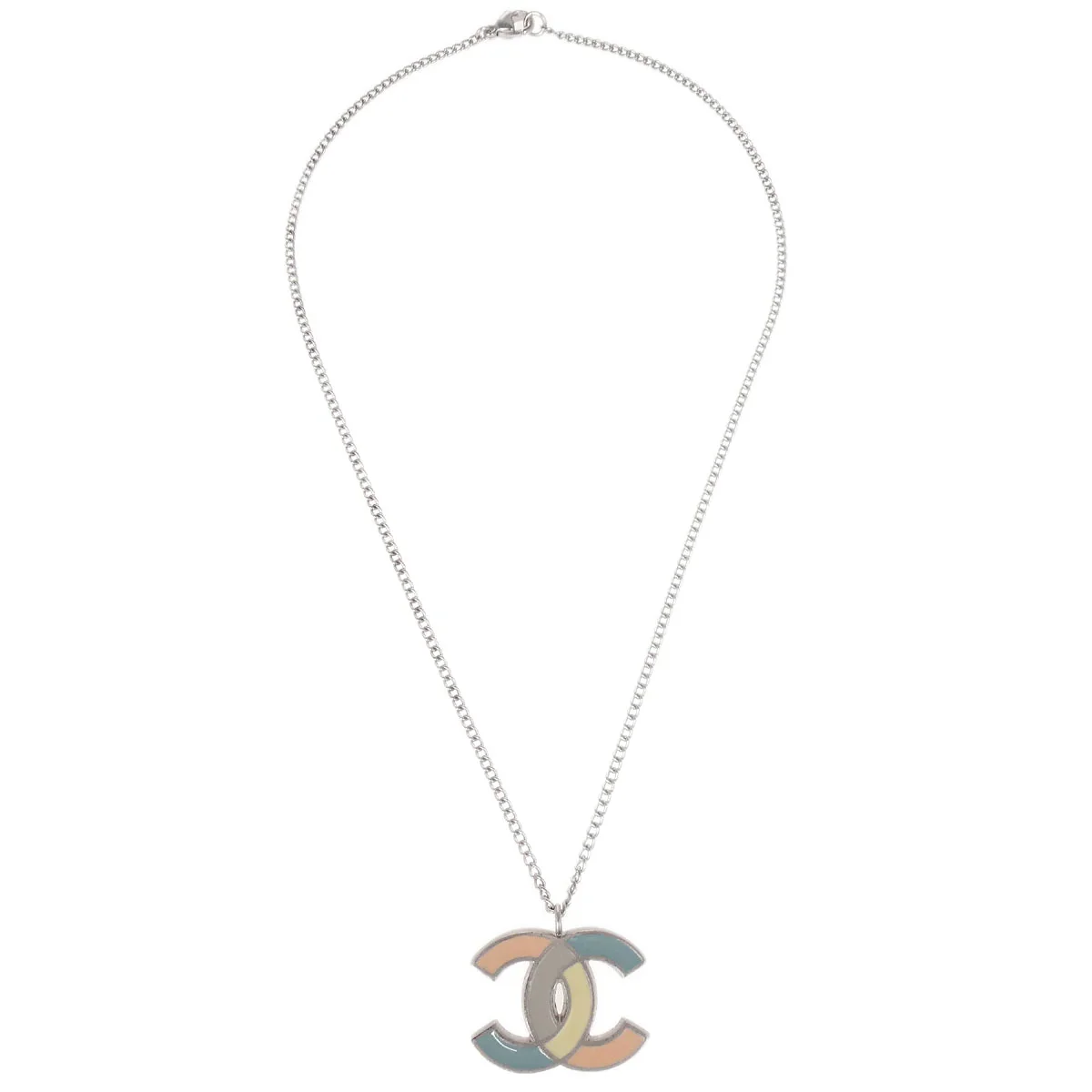 Chanel CC Chain Necklace Silver 05P - Image 2