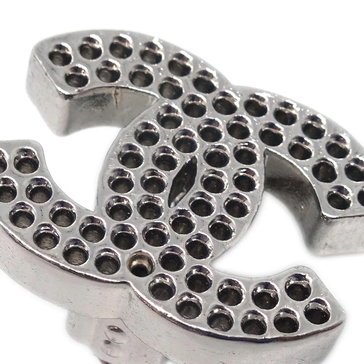 Chanel CC Earrings Clip-On Silver 03P - Image 2