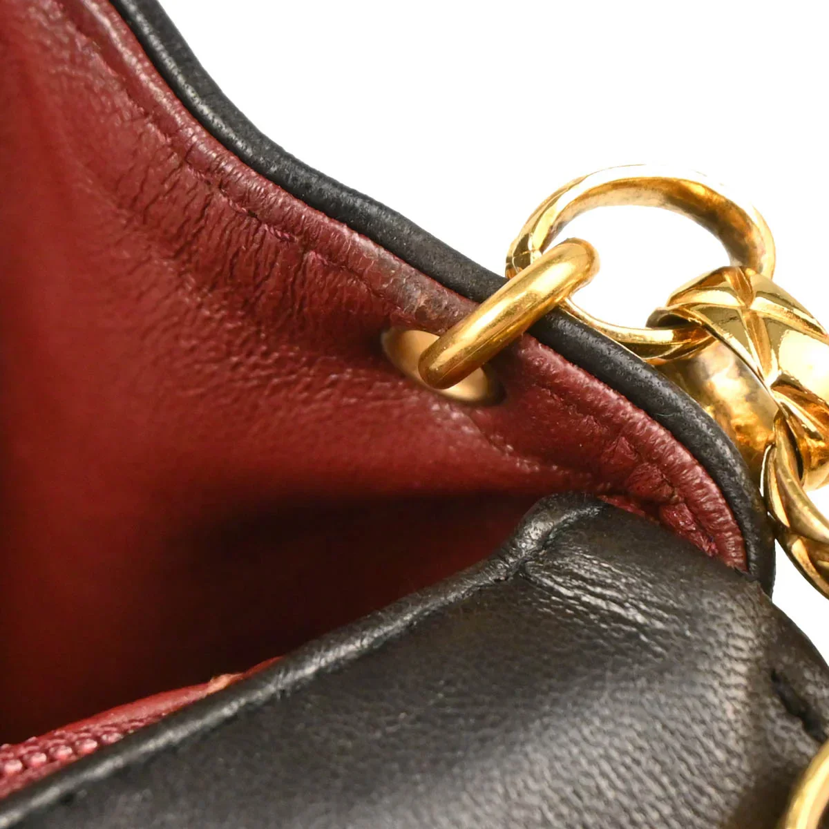 Chanel 1991-1994 Black Lambskin Chevron Shoulder Bag - Image 11