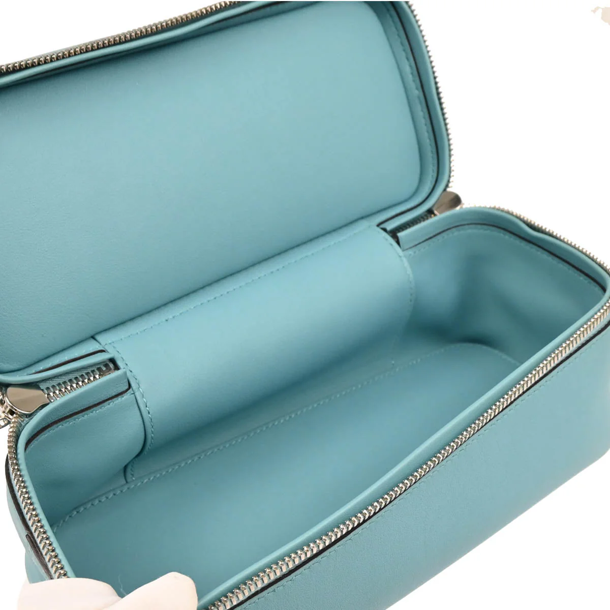 Hermes 2015 Blue Atoll Swift Bolide Secret Handbag - Image 8