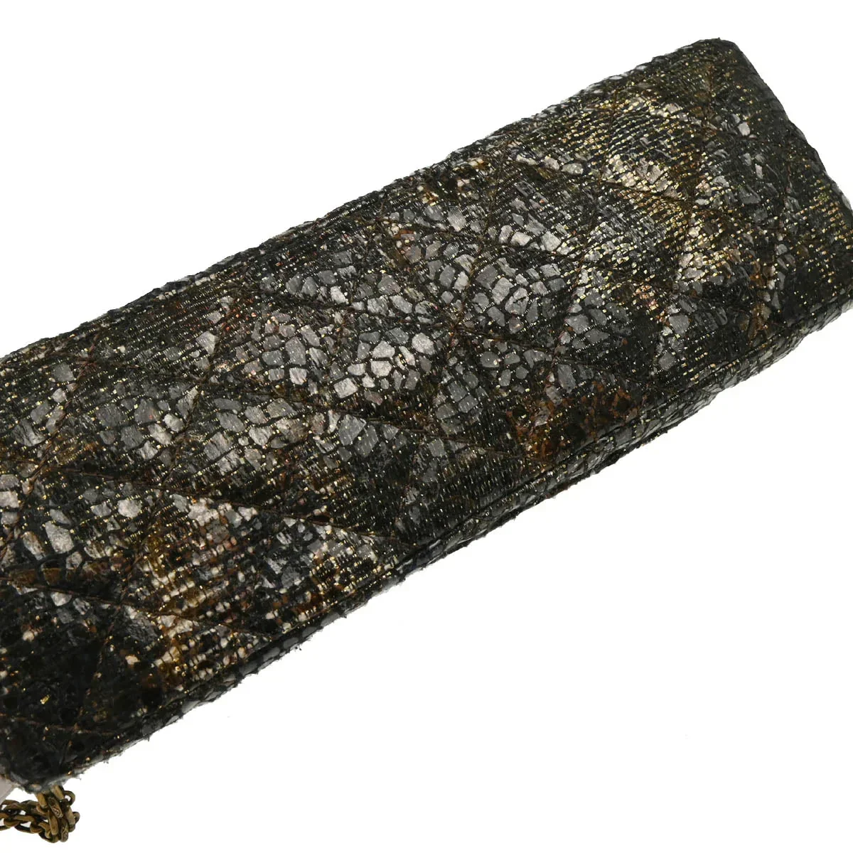 Chanel 2009-2010 Black Lacquer Tweed Mademoiselle Lock Double Flap Shoulder Bag - Image 5