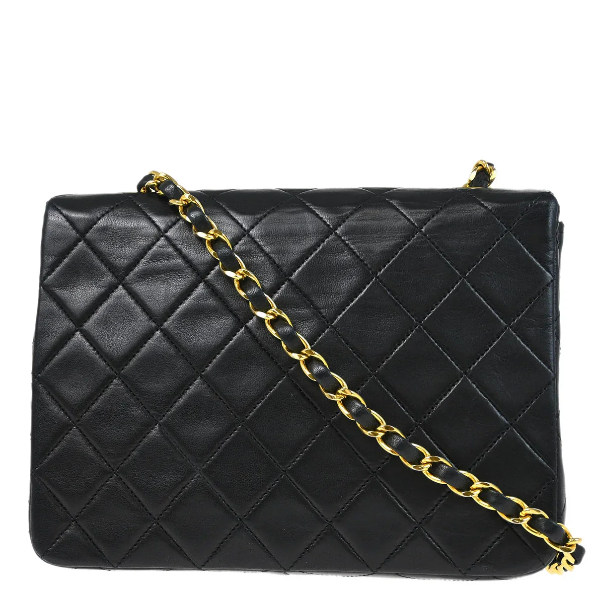 Chanel Black Lambskin Classic Square Flap Shoulder Bag - Image 2