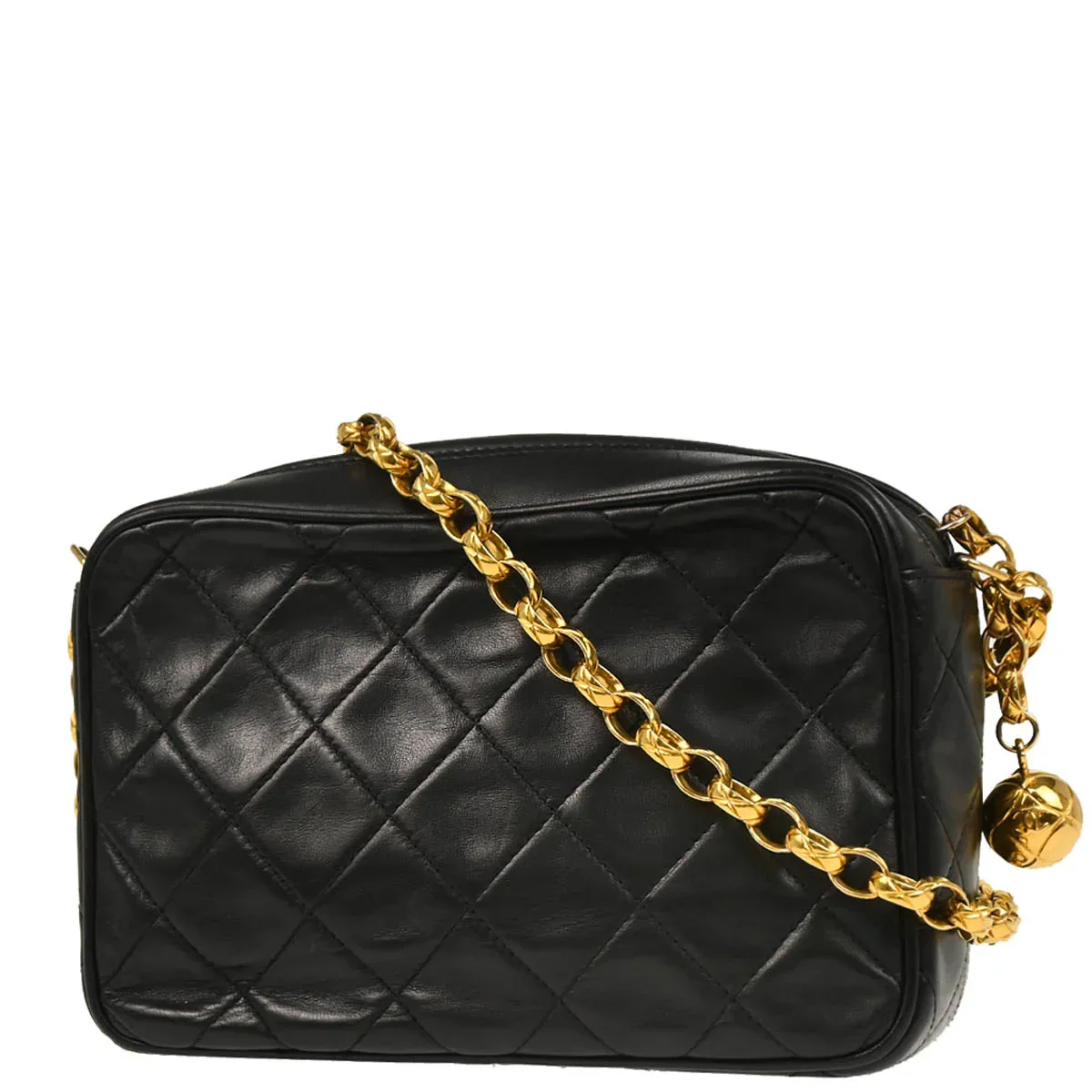 Chanel 1994-1996 Black Lambskin Camera Bag Mini - Image 2